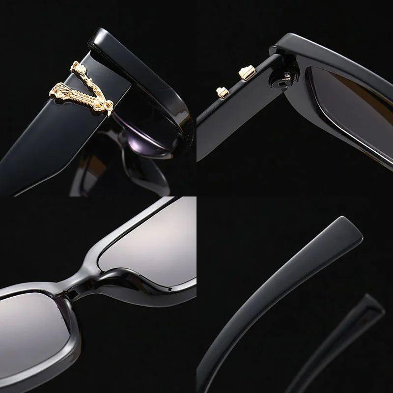 Vibrant Gradient Retro Rectangle Sunglasses with UV400 Protection - Lucid Fantasy 