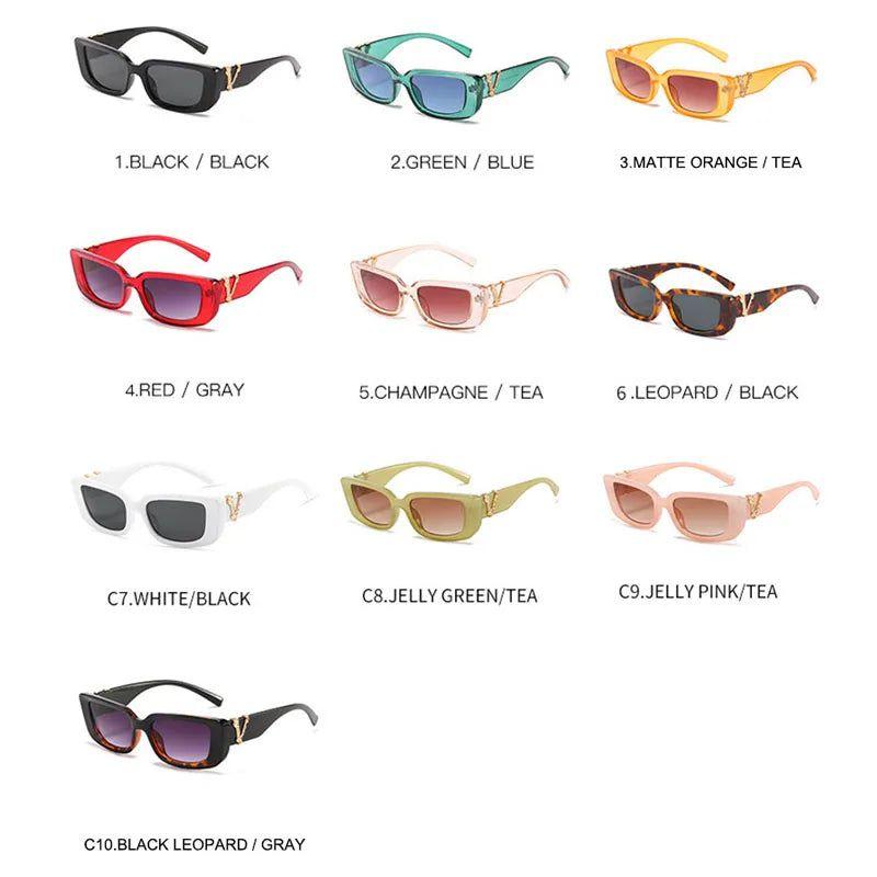 Vibrant Gradient Retro Rectangle Sunglasses with UV400 Protection - Lucid Fantasy 