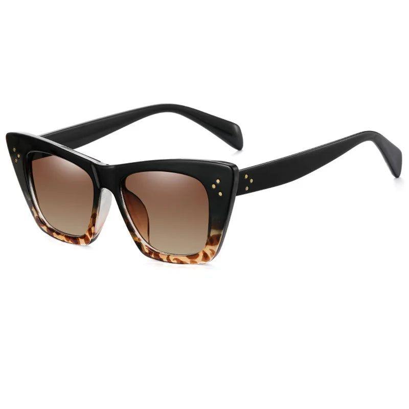 Vibrant Retro Cat Eye Sunglasses with Stylish Rivets and UV400 Protection - Lucid Fantasy 