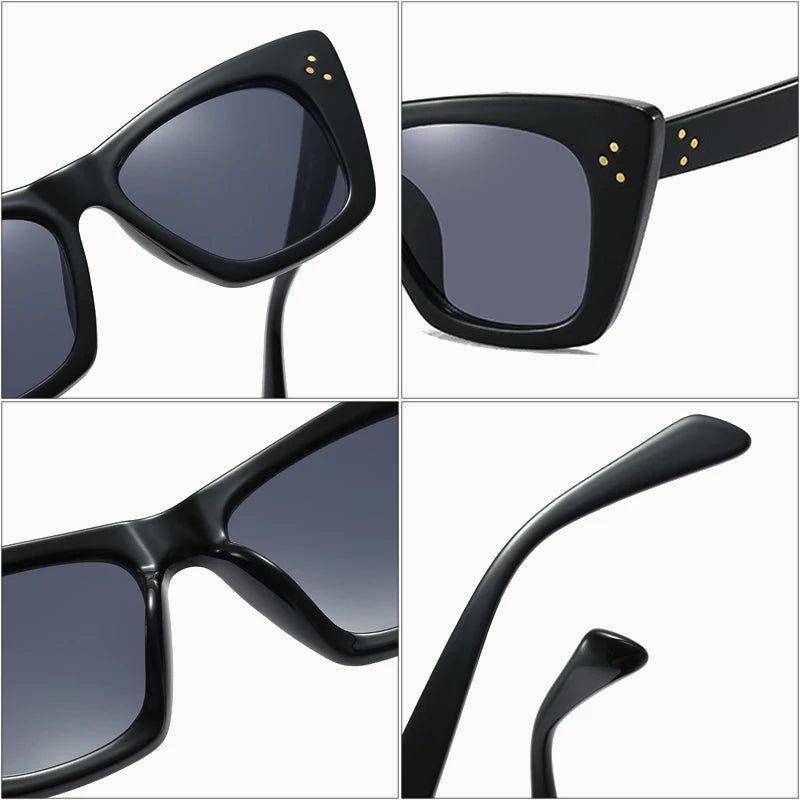 Vibrant Retro Cat Eye Sunglasses with Stylish Rivets and UV400 Protection - Lucid Fantasy 