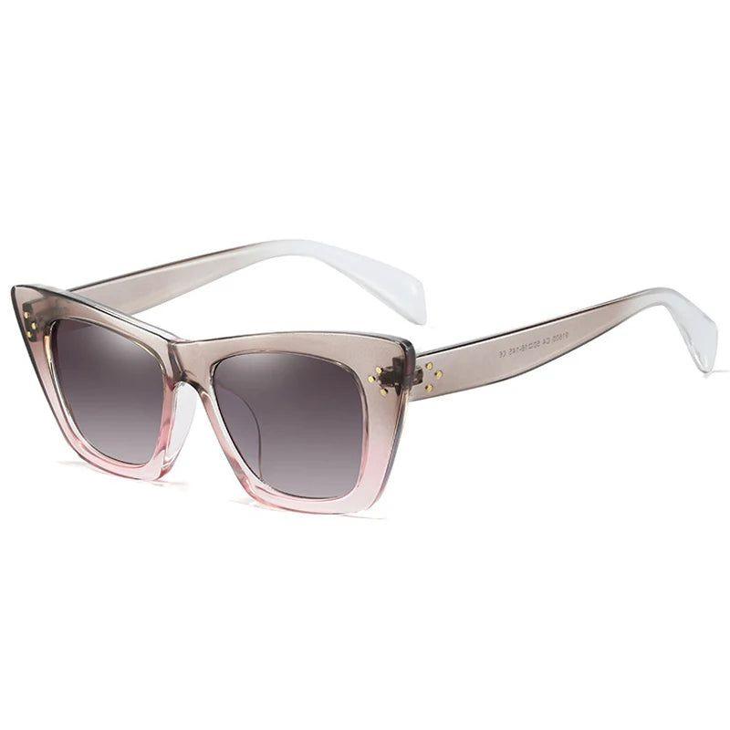 Vibrant Retro Cat Eye Sunglasses with Stylish Rivets and UV400 Protection - Lucid Fantasy 