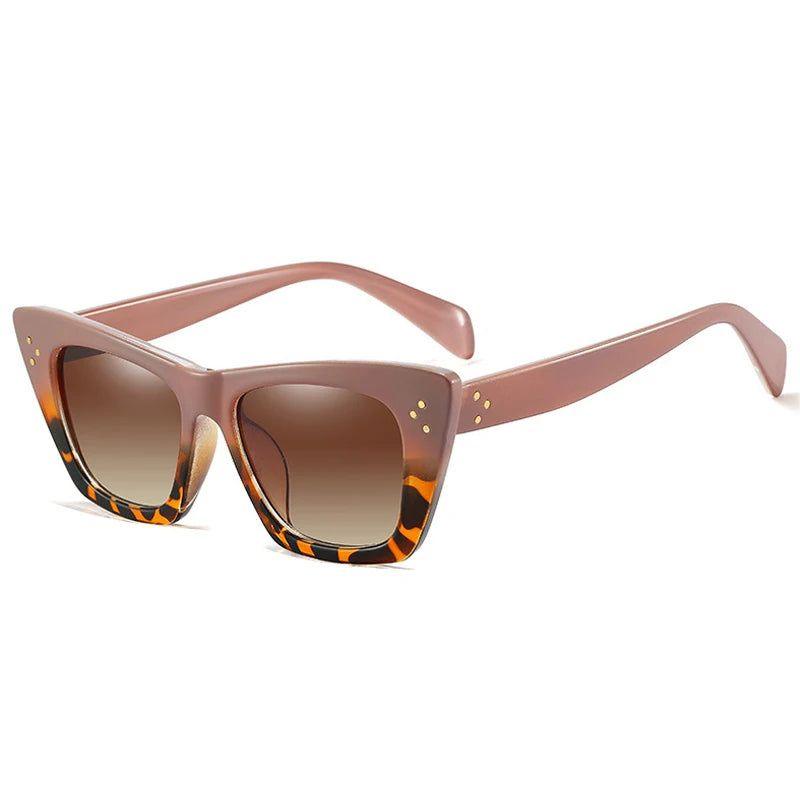 Vibrant Retro Cat Eye Sunglasses with Stylish Rivets and UV400 Protection - Lucid Fantasy 