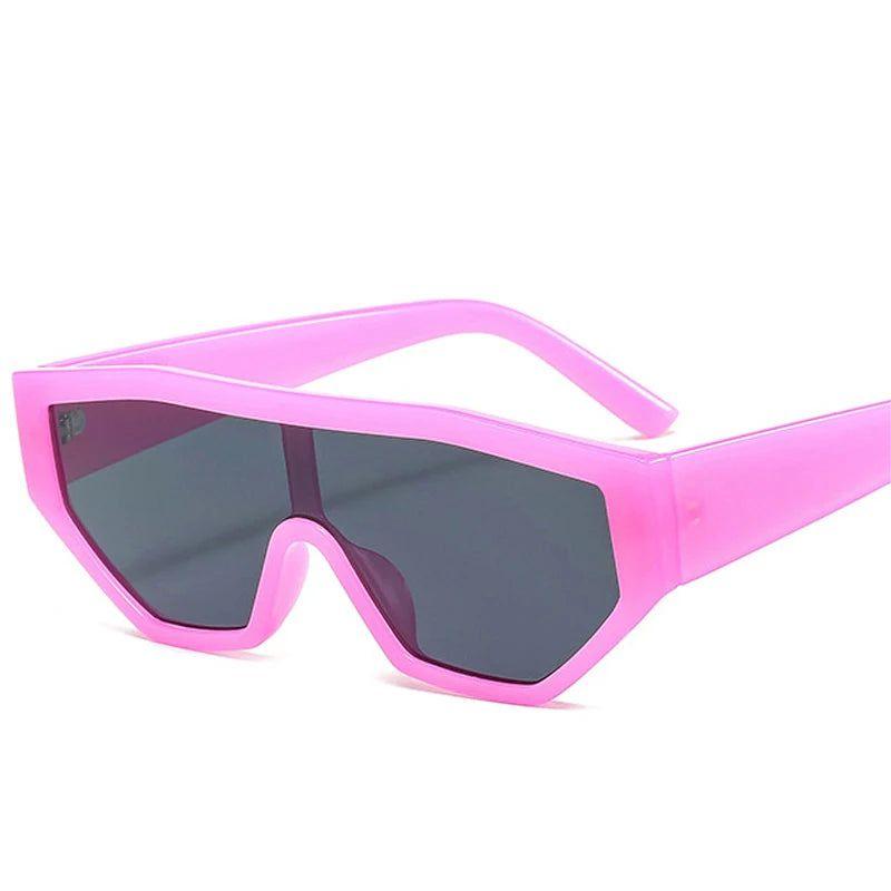 Vibrant Retro Cat Eye Sunglasses with UV400 Protection - Stylish One-Piece Shades - Lucid Fantasy 