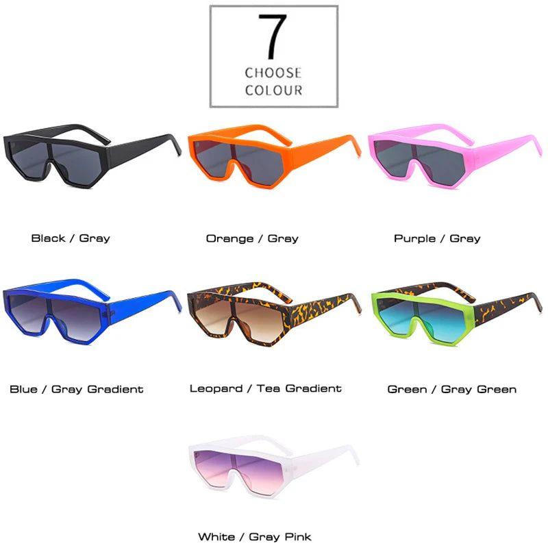 Vibrant Retro Cat Eye Sunglasses with UV400 Protection - Stylish One-Piece Shades - Lucid Fantasy 