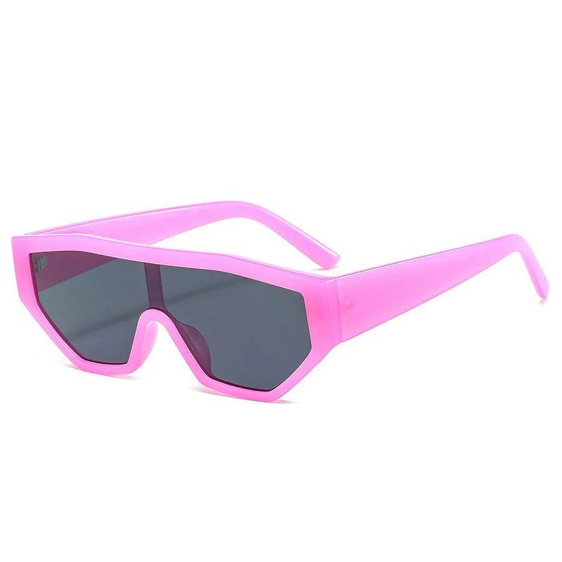 Vibrant Retro Cat Eye Sunglasses with UV400 Protection - Stylish One-Piece Shades - Lucid Fantasy 