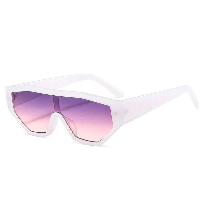 Vibrant Retro Cat Eye Sunglasses with UV400 Protection - Stylish One-Piece Shades - Lucid Fantasy 