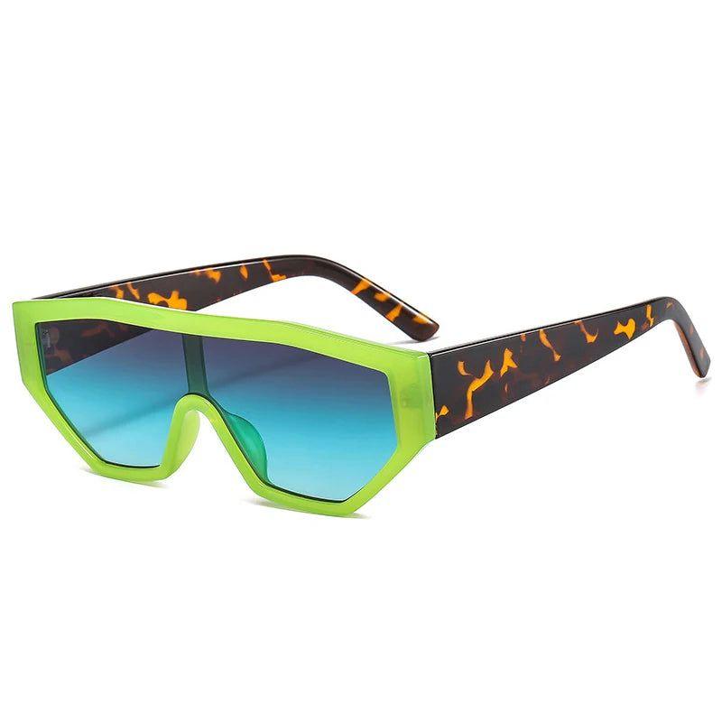 Vibrant Retro Cat Eye Sunglasses with UV400 Protection - Stylish One-Piece Shades - Lucid Fantasy 