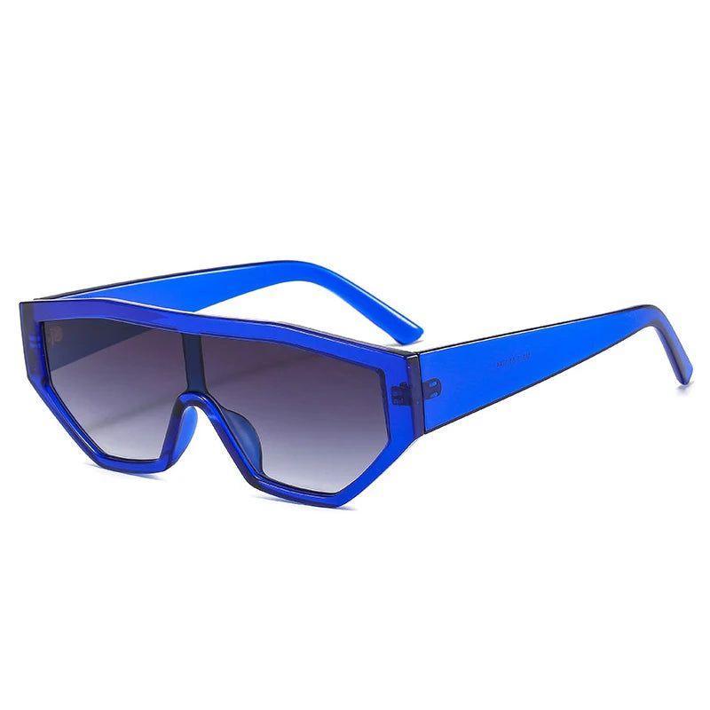 Vibrant Retro Cat Eye Sunglasses with UV400 Protection - Stylish One-Piece Shades - Lucid Fantasy 