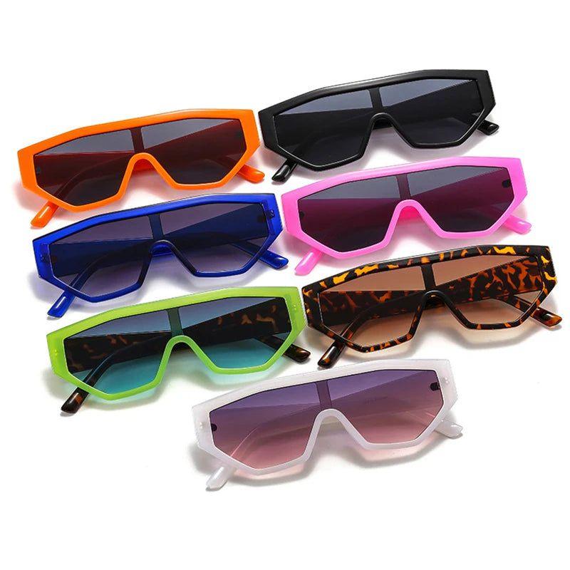 Vibrant Retro Cat Eye Sunglasses with UV400 Protection - Stylish One-Piece Shades - Lucid Fantasy 