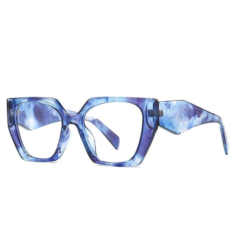 Vibrant Retro Polygon Cat Eye Sunglasses with UV400 Protection - Lucid Fantasy 