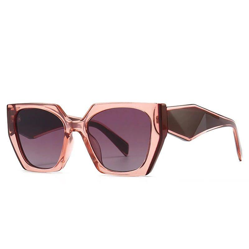 Vibrant Retro Polygon Cat Eye Sunglasses with UV400 Protection - Lucid Fantasy 