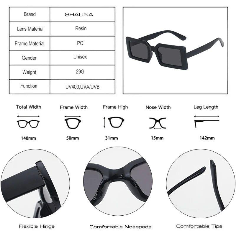 Vibrant Retro Rectangle Sunglasses with UV400 Protection - Lucid Fantasy 