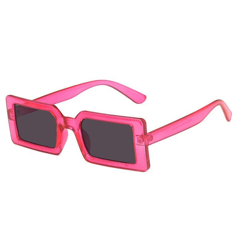 Vibrant Retro Rectangle Sunglasses with UV400 Protection - Lucid Fantasy 