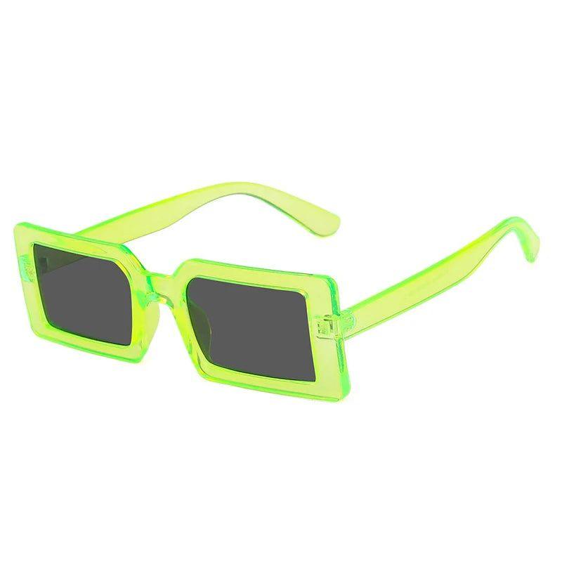 Vibrant Retro Rectangle Sunglasses with UV400 Protection - Lucid Fantasy 