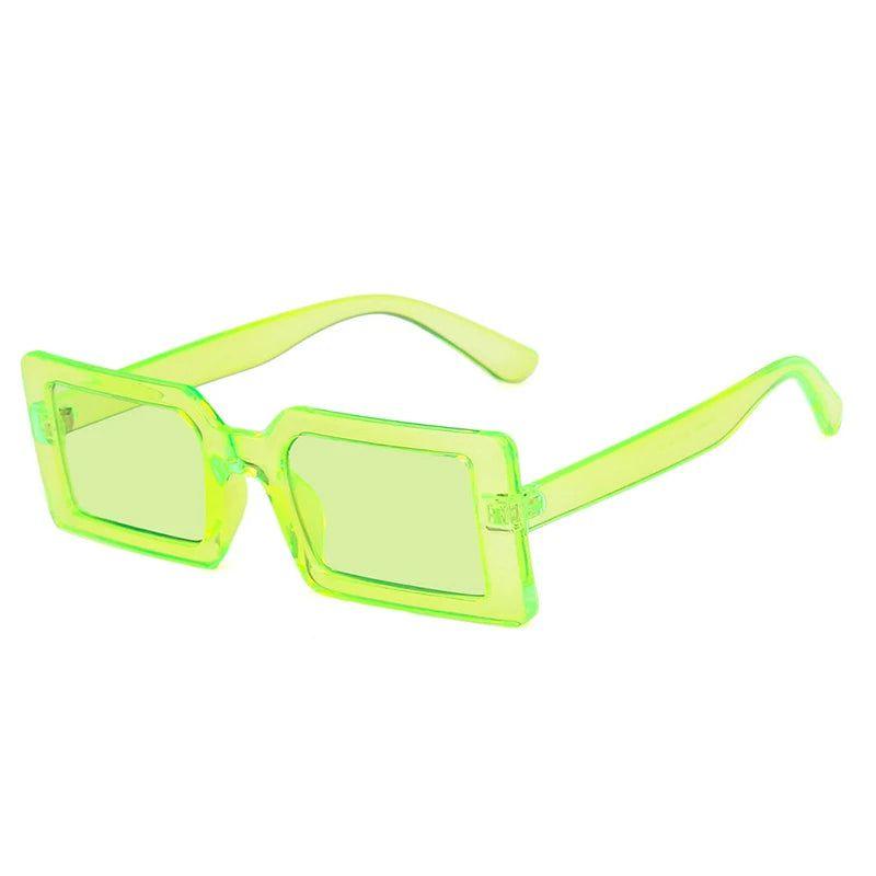 Vibrant Retro Rectangle Sunglasses with UV400 Protection - Lucid Fantasy 