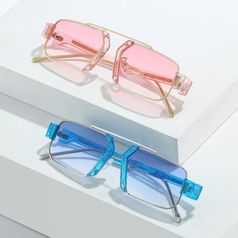 Vibrant Retro Square Sunglasses with UV400 Protection - Lucid Fantasy 