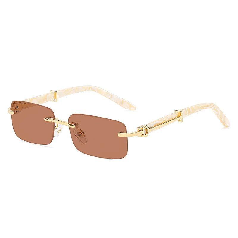 Vibrant Rimless Hip Hop Sunglasses in Pink, Blue, and Green – Fashion-Forward Square Shades - Lucid Fantasy 