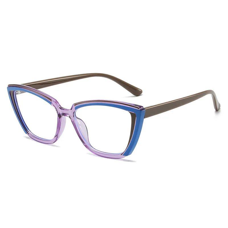 Vintage Cat Eye Dual-Tone Blue Light Blocking Glasses with Clear Lenses - Lucid Fantasy 