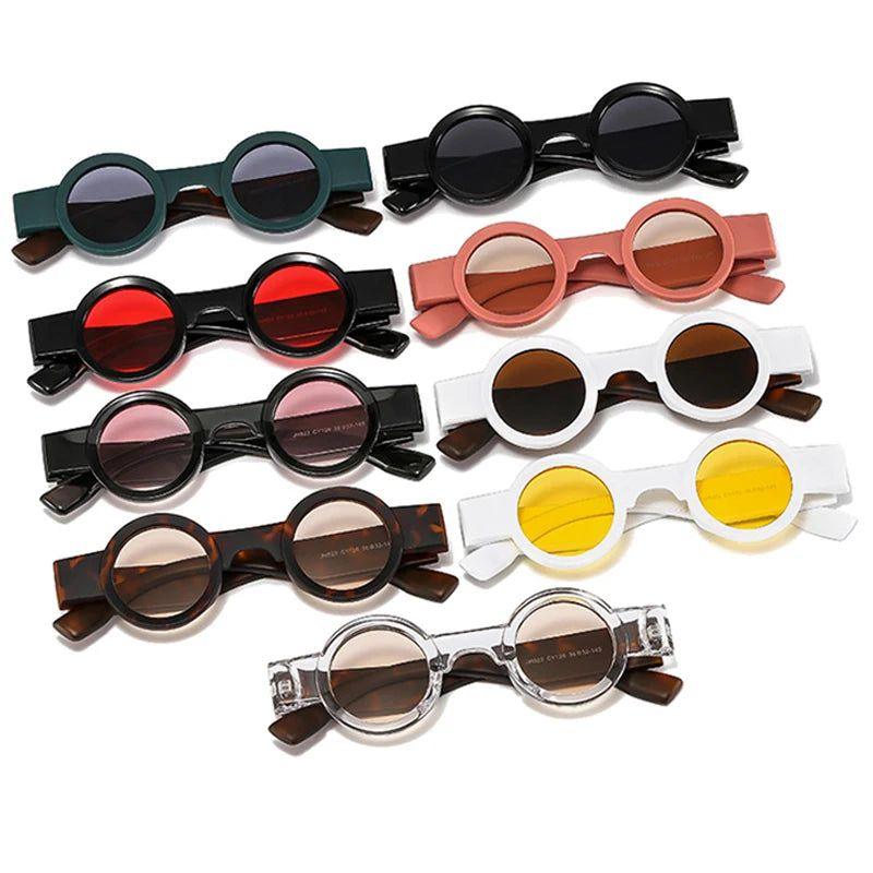 Vintage Circular Punk UV400 Sunglasses with Rivet Design - Trendy Fashion Shades - Lucid Fantasy 