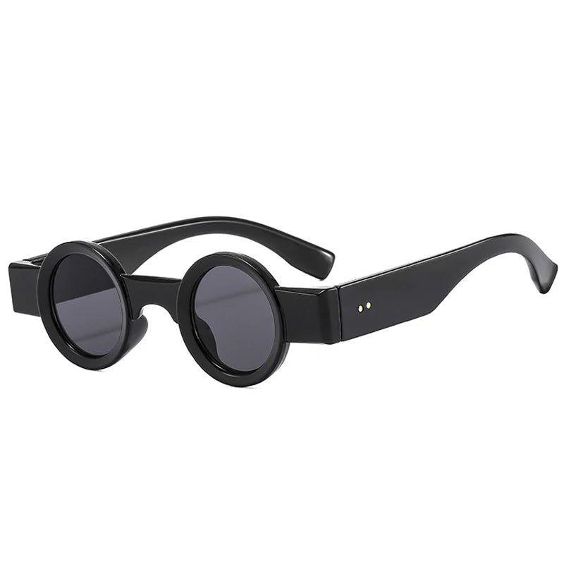 Vintage Circular Punk UV400 Sunglasses with Rivet Design - Trendy Fashion Shades - Lucid Fantasy 