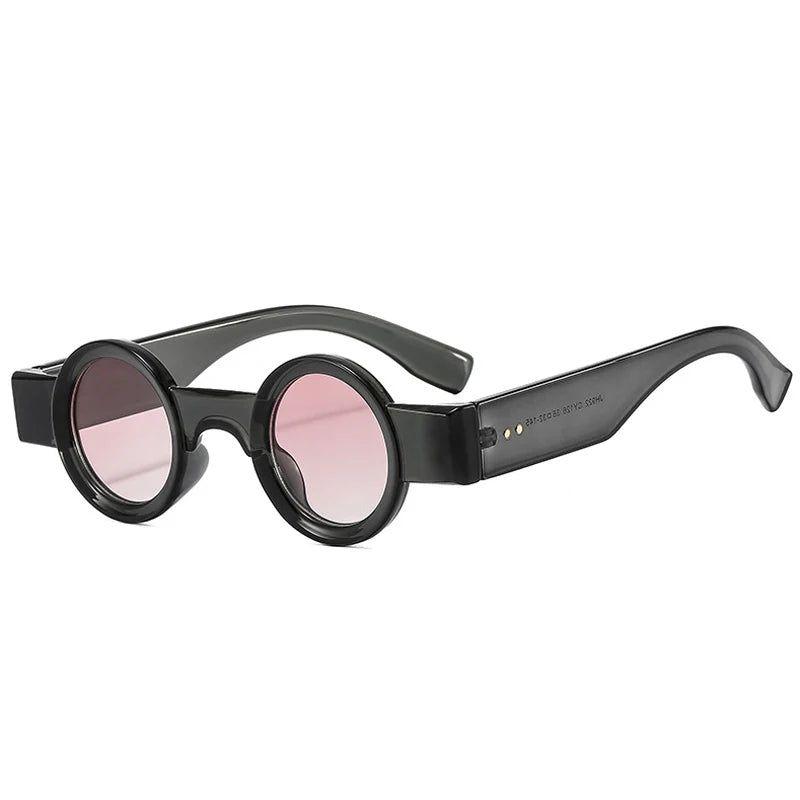 Vintage Circular Punk UV400 Sunglasses with Rivet Design - Trendy Fashion Shades - Lucid Fantasy 