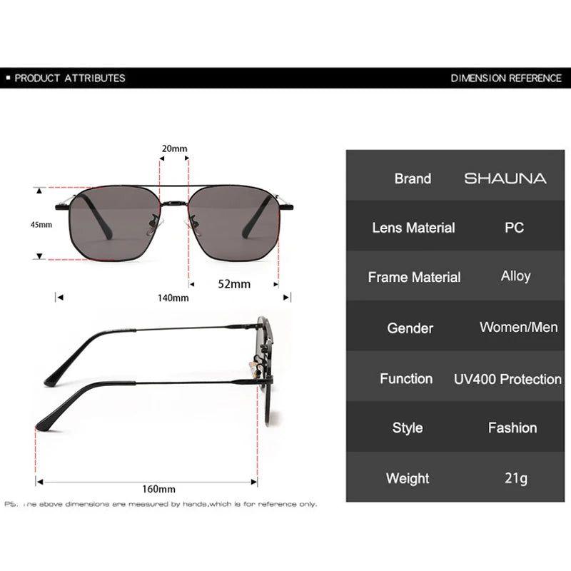 Vintage Double Bridge Metal Sunglasses with UV400 Protection - Chic Square Shades - Lucid Fantasy 