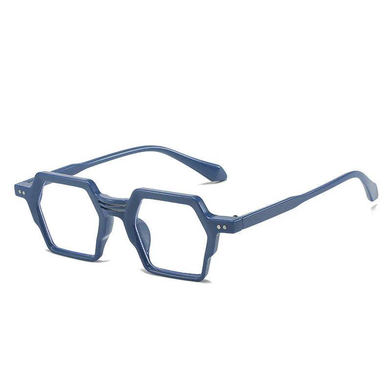 Vintage Hexagon Blue Light Blocking Glasses with Rivet Details - Lucid Fantasy 