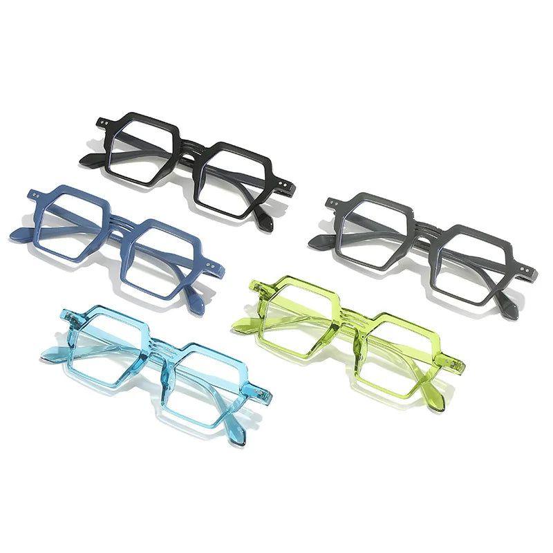 Vintage Hexagon Blue Light Blocking Glasses with Rivet Details - Lucid Fantasy 