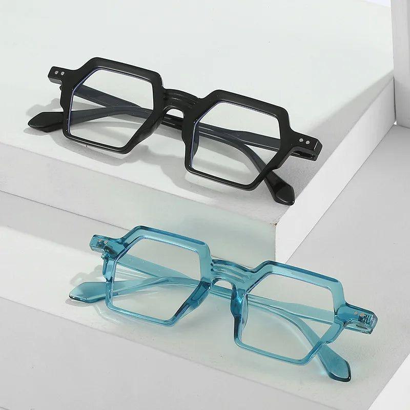 Vintage Hexagon Blue Light Blocking Glasses with Rivet Details - Lucid Fantasy 