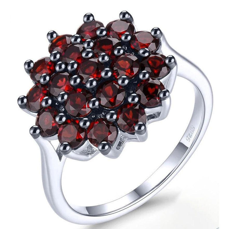 Vintage-Inspired 2.9 Carat Natural Red Garnet Sterling Silver Ring - Lucid Fantasy 