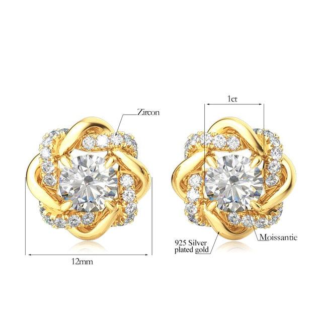 Vintage-Inspired 2 Ct. Moissanite Halo Stud Earrings in Sterling Silver - Lucid Fantasy 