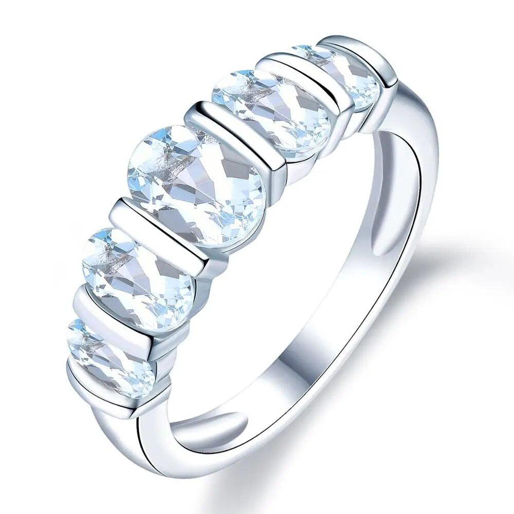 Vintage-Inspired 925 Sterling Silver Ring with 1.9ct Natural Aquamarine Gemstone - Lucid Fantasy 