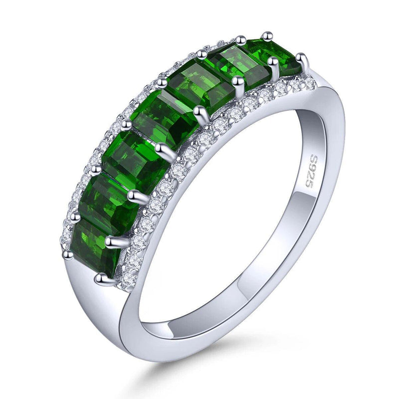 Vintage-Inspired Natural Chrome Diopside Silver Ring with 1.6 Carats of Vivid Green Elegance - Lucid Fantasy 