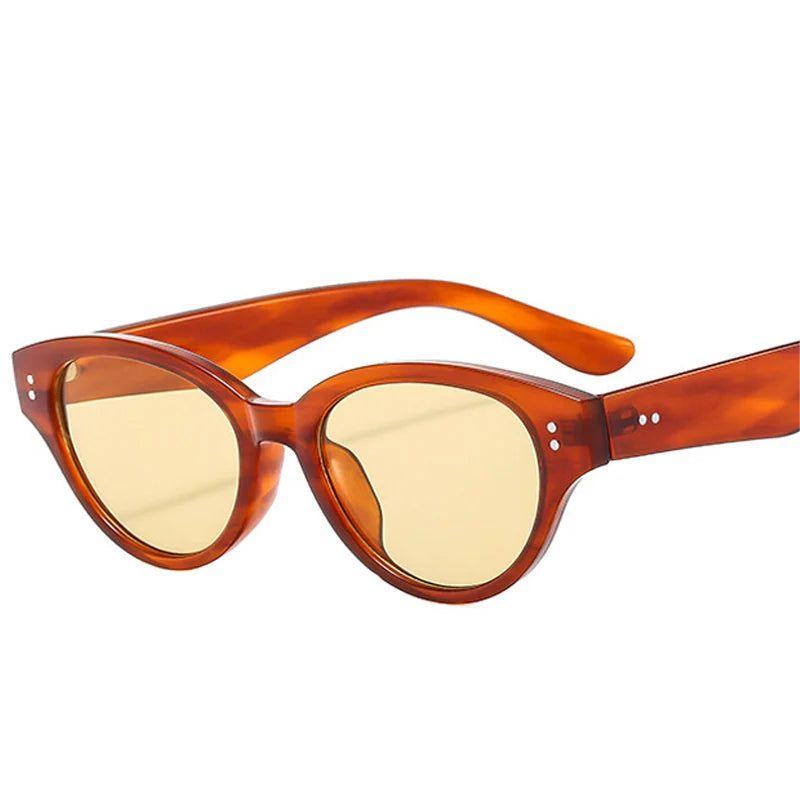 Vintage-Inspired Riveted Cat Eye Sunglasses with UV400 Protection Fashionable Frames - Lucid Fantasy 