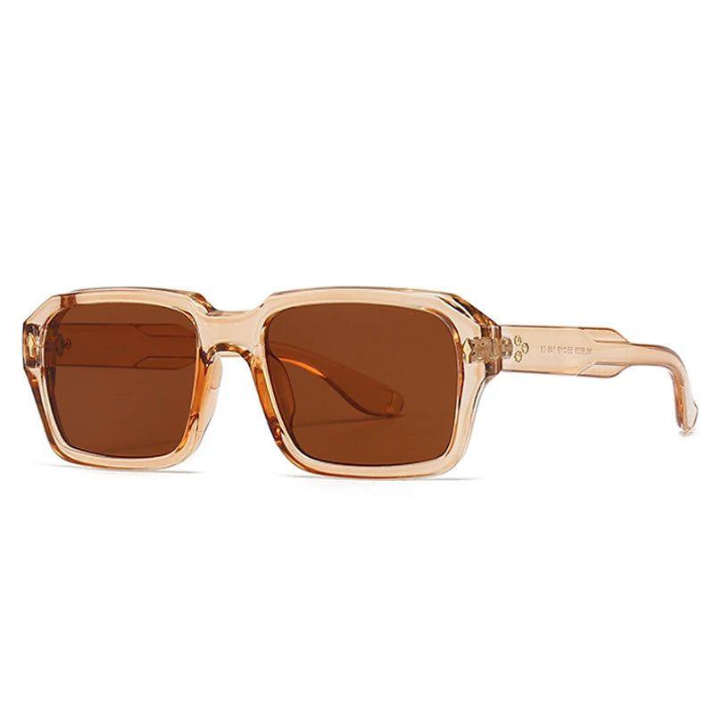 Vintage-Inspired Riveted Square Lens Sunglasses - Trendy UV Protection Shades - Lucid Fantasy 