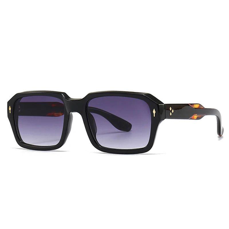 Vintage-Inspired Riveted Square Lens Sunglasses - Trendy UV Protection Shades - Lucid Fantasy 