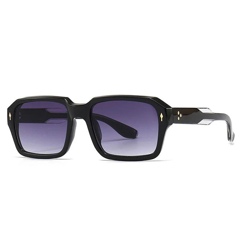 Vintage-Inspired Riveted Square Lens Sunglasses - Trendy UV Protection Shades - Lucid Fantasy 