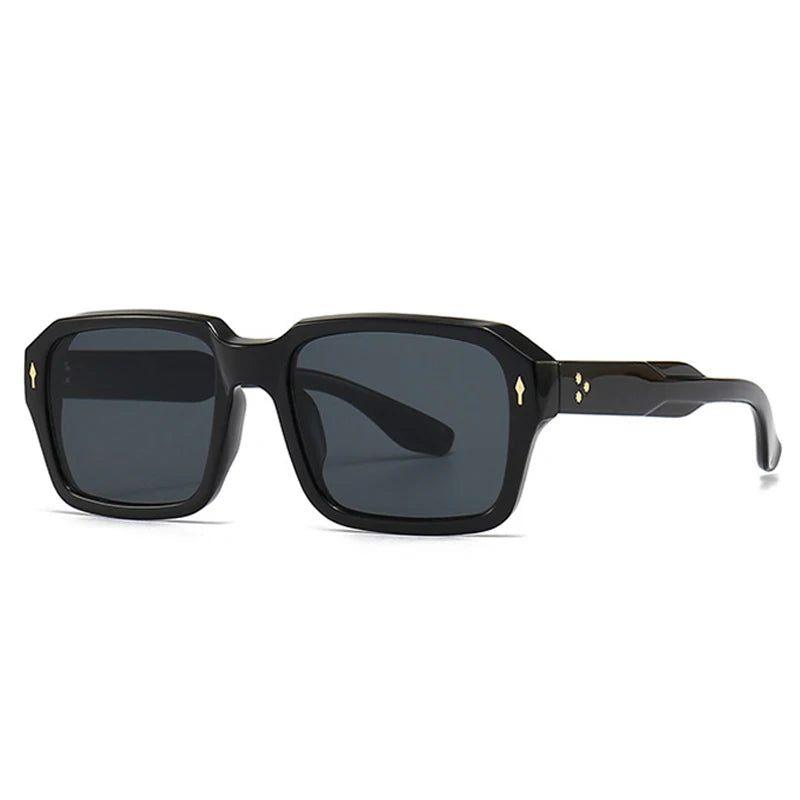 Vintage-Inspired Riveted Square Lens Sunglasses - Trendy UV Protection Shades - Lucid Fantasy 