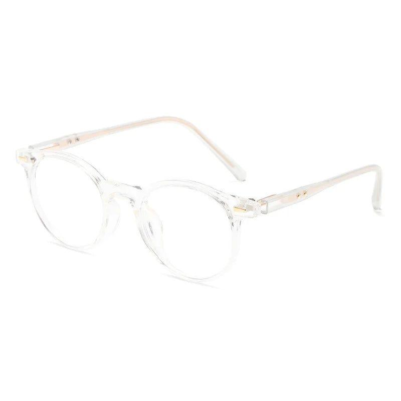 Vintage Inspired Round Anti-Blue Light Glasses with Riveted Frame and Clear Lenses - Lucid Fantasy 