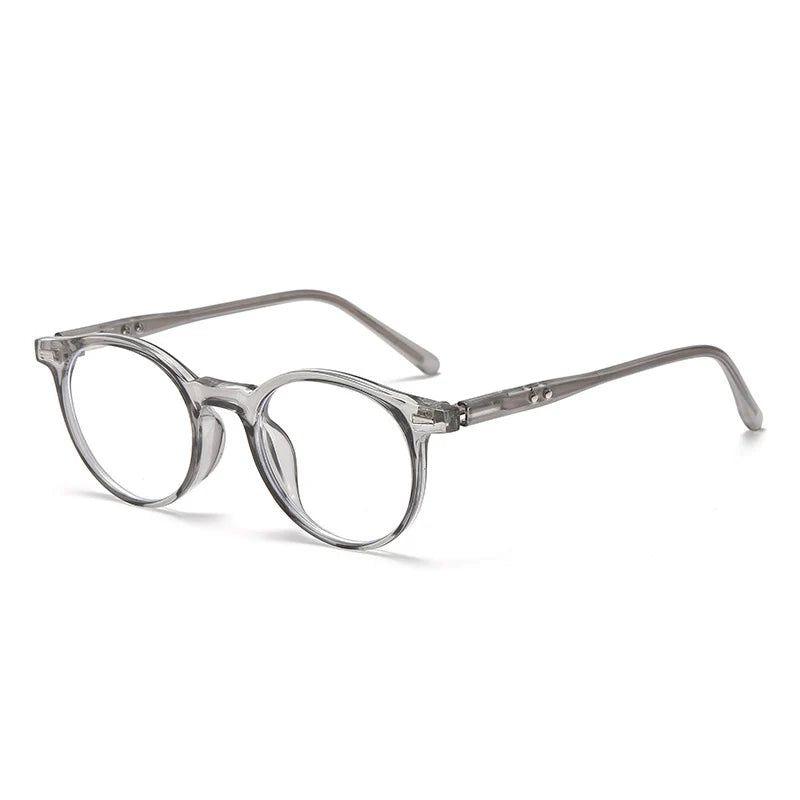 Vintage Inspired Round Anti-Blue Light Glasses with Riveted Frame and Clear Lenses - Lucid Fantasy 