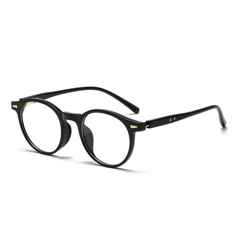 Vintage Inspired Round Anti-Blue Light Glasses with Riveted Frame and Clear Lenses - Lucid Fantasy 