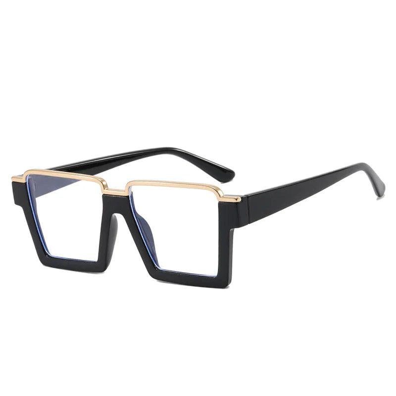 Vintage-Inspired Semi-Metal Square Anti-Blue Light Glasses with Clear Lenses - Lucid Fantasy 