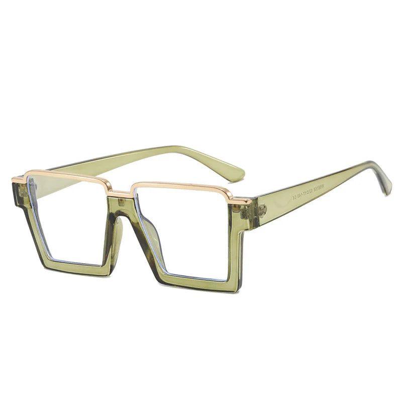 Vintage-Inspired Semi-Metal Square Anti-Blue Light Glasses with Clear Lenses - Lucid Fantasy 