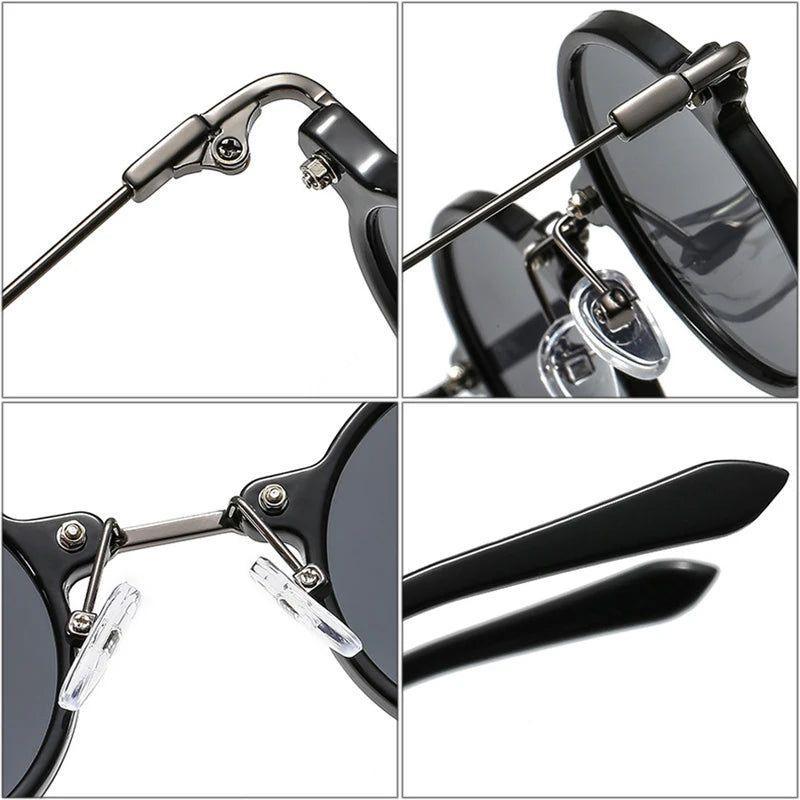 Vintage-Inspired Steampunk Round Sunglasses with UV400 Protection - Trendy Punk Shades - Lucid Fantasy 