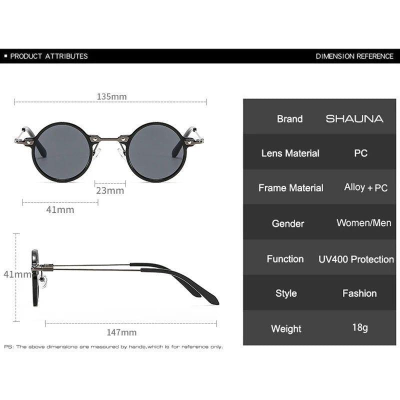 Vintage-Inspired Steampunk Round Sunglasses with UV400 Protection - Trendy Punk Shades - Lucid Fantasy 