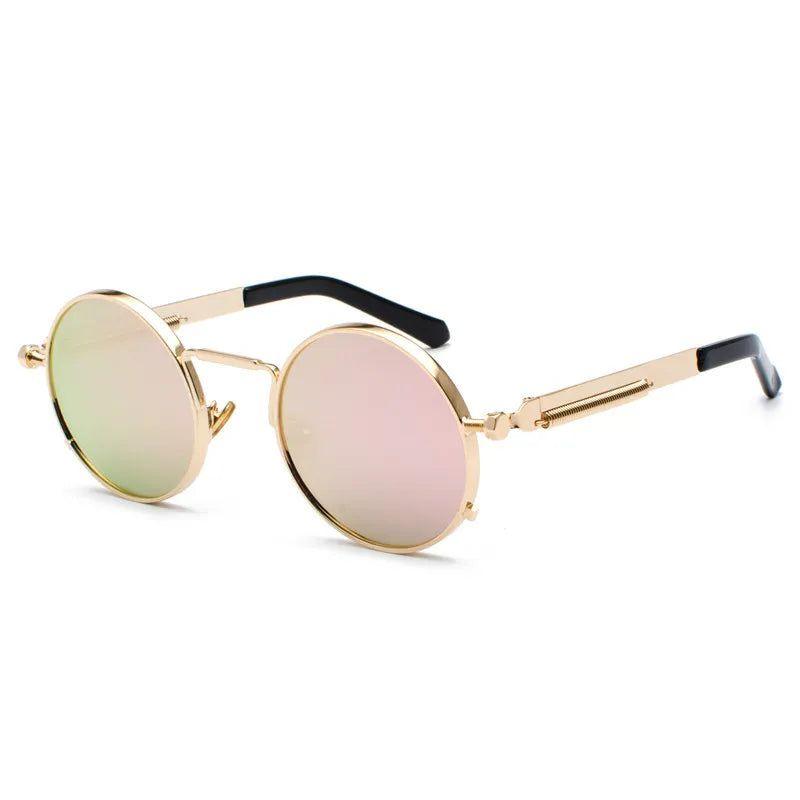 Vintage-Inspired Steampunk Sunglasses with UV400 Protection and Unique Spring Design - Lucid Fantasy 