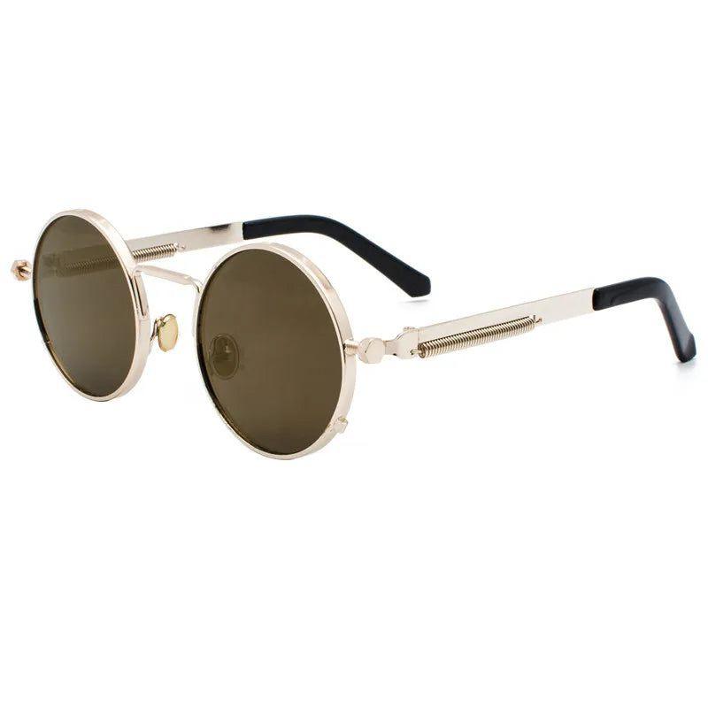 Vintage-Inspired Steampunk Sunglasses with UV400 Protection and Unique Spring Design - Lucid Fantasy 