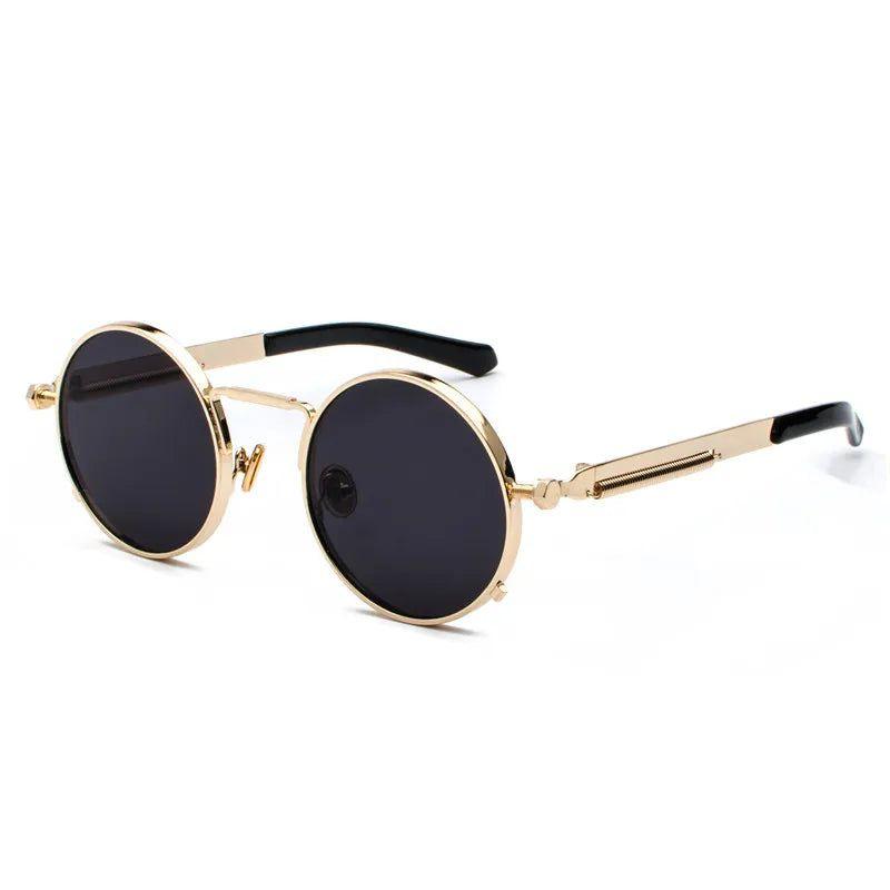 Vintage-Inspired Steampunk Sunglasses with UV400 Protection and Unique Spring Design - Lucid Fantasy 