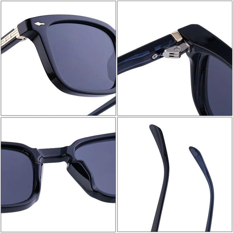 Vintage Riveted Square UV400 Driving Sunglasses - Stylish Retro Fashion Shades - Lucid Fantasy 