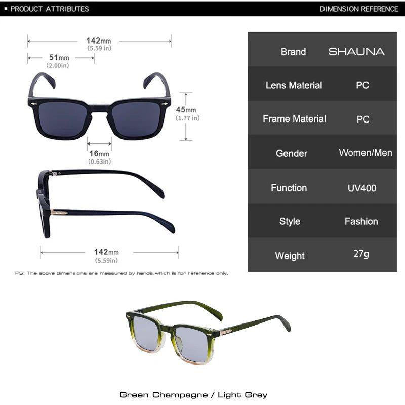 Vintage Riveted Square UV400 Driving Sunglasses - Stylish Retro Fashion Shades - Lucid Fantasy 